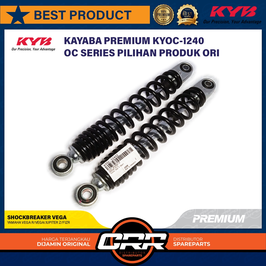 Sok Belakang Kayaba Premium Yamaha Vega R Jupiter Z F1ZR Ukuran 275 MM Tipe KYOC 1240 Z Hitam Shockb