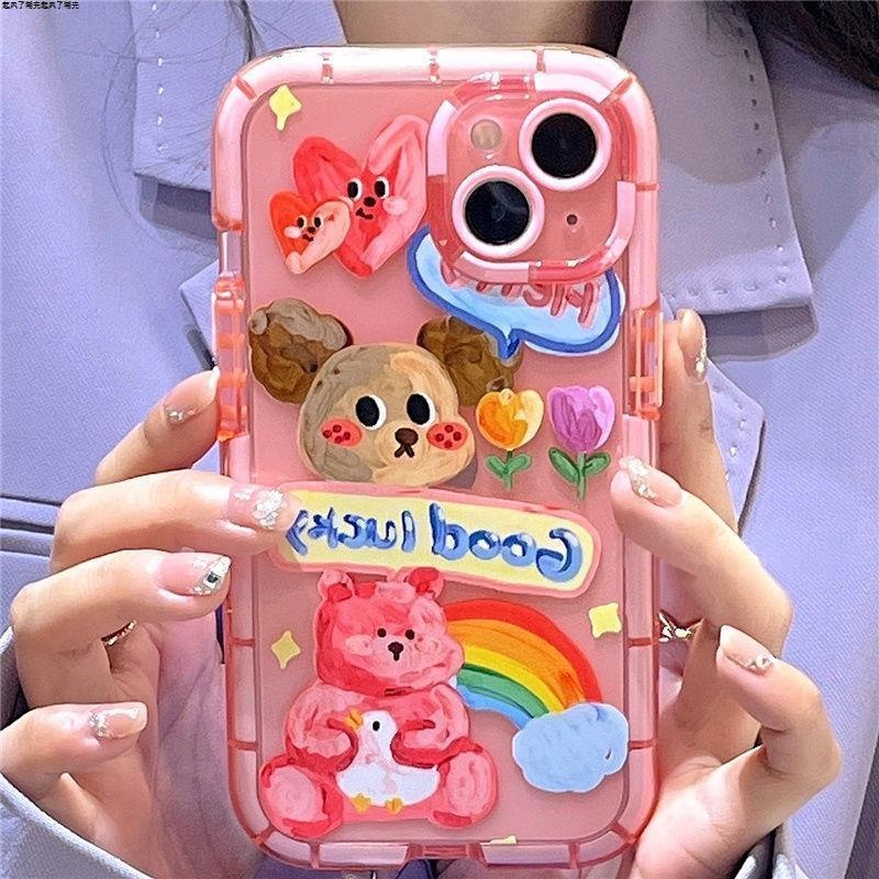 Case Desain Lukisan Minyak Anjing Dan Beruang Untuk IPhone 12 13 14 11 Pro Max X Xs Max Xr Xsdsd