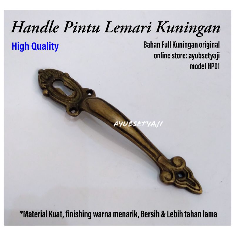 Handle Pintu lemari Kuningan antik model Hp01 Tutup lubang kunci Tarikan laci lemari hendel laci gag