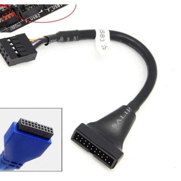 Kabel Adapter Usb 2.0 9pin Female to Usb 3.0 20Pin Male