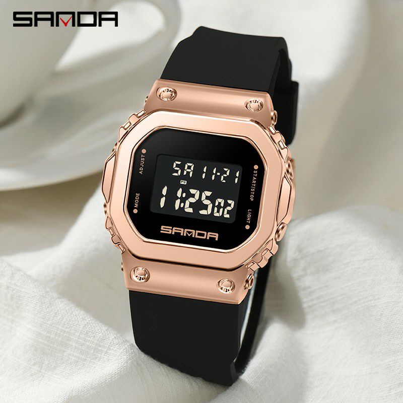 SALE GEBYAR! SANDA 9006 Jam Tangan Wanita Pria Digital Sport EL Backlight Tali Rubber Anti air