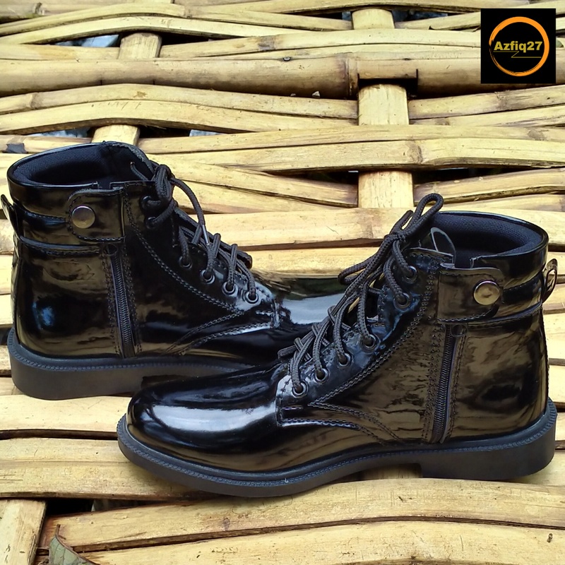 Sepatu Kilap Pantofel Resmi PDH Polri Tni Security Satpam Dinas Kerja Tali ikat Original Terbaru Azfiq27 #6