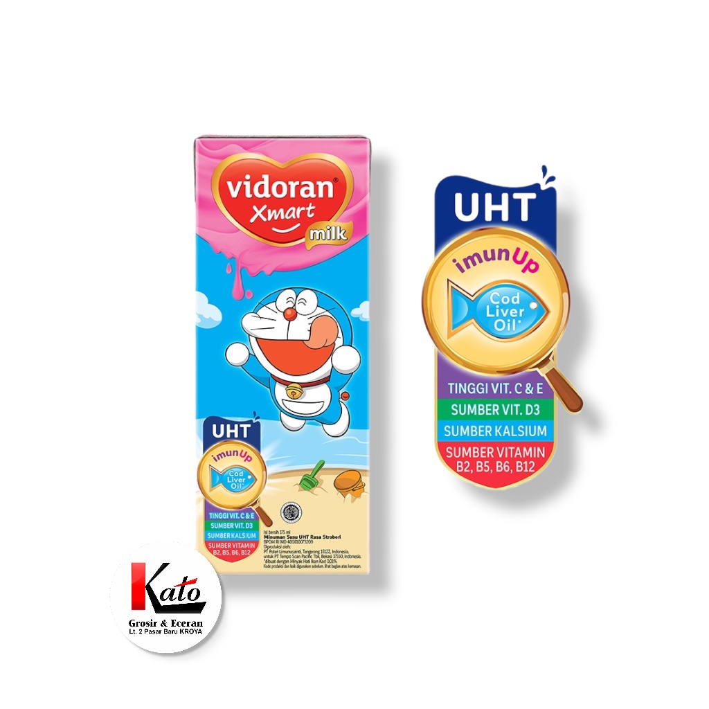 

Vidoran Xmart UHT Strawbery/Cokelat Susu Cair 175 ml