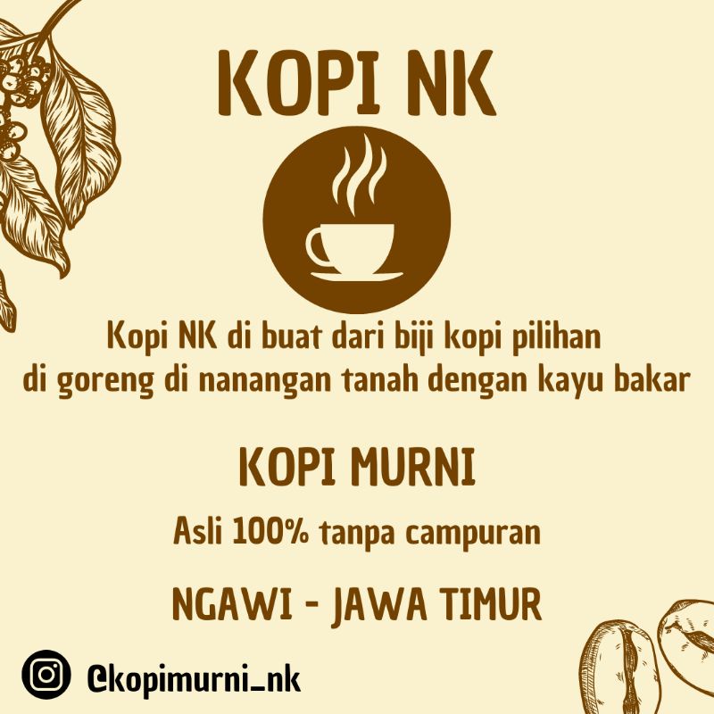 

Kopi bubuk robusta MURNI 100% TANPA CAMPURAN khas pedesaan