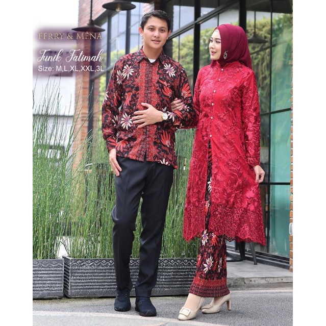 Kebaya Couple Batik Modern / Couple Kebaya Busui / Kebaya Serimbit Rok dan Kemeja Batik / Kebaya Modern / Kebaya Lamaran / Kebaya Kondangan Couple / Couple Tunik Kebaya Busui / Kebaya Jumbo 3L ld 130