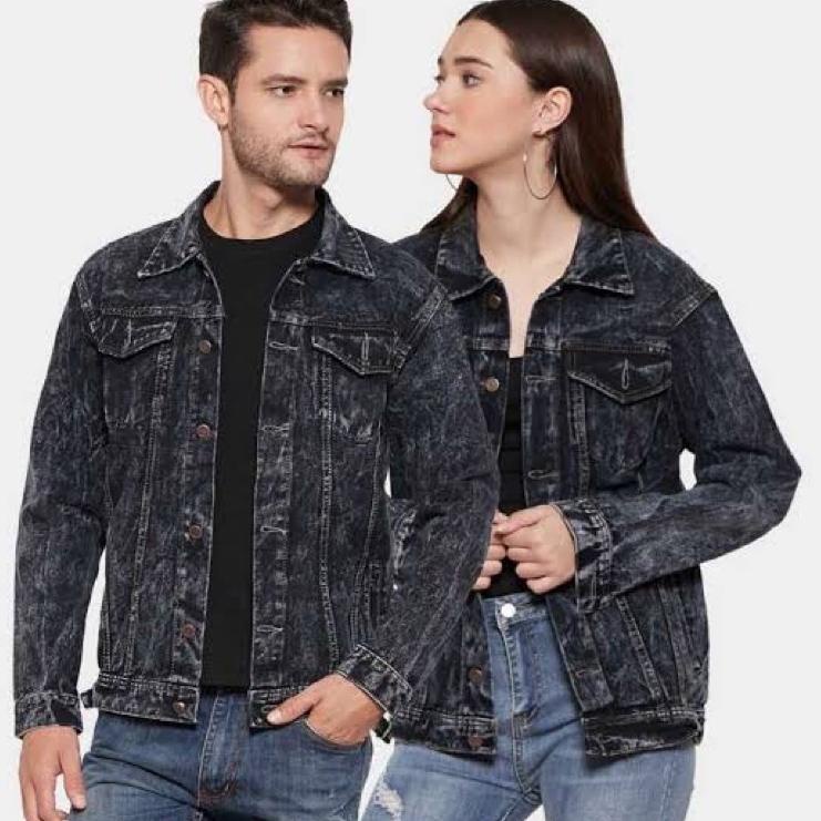 Makin murah--jaket jeans warna krem jaket denim warna cream pria wanita unisex size M L XL
