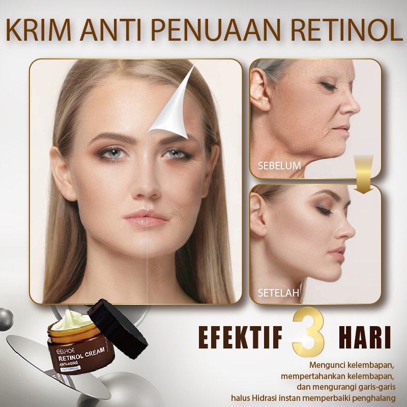 Vibrant Glamour Retinol Cream Untuk Wajah Anti Penuaan Retinol Pelembab Krim Keriput Untuk Wajah Jer