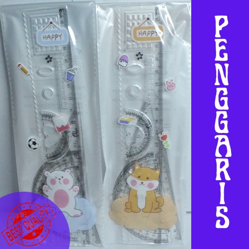

Penggaris 1 Set / Ruler 1 Set - Penggaris 4 in 1 - Penggaris Plastik - Penggaris Panjang