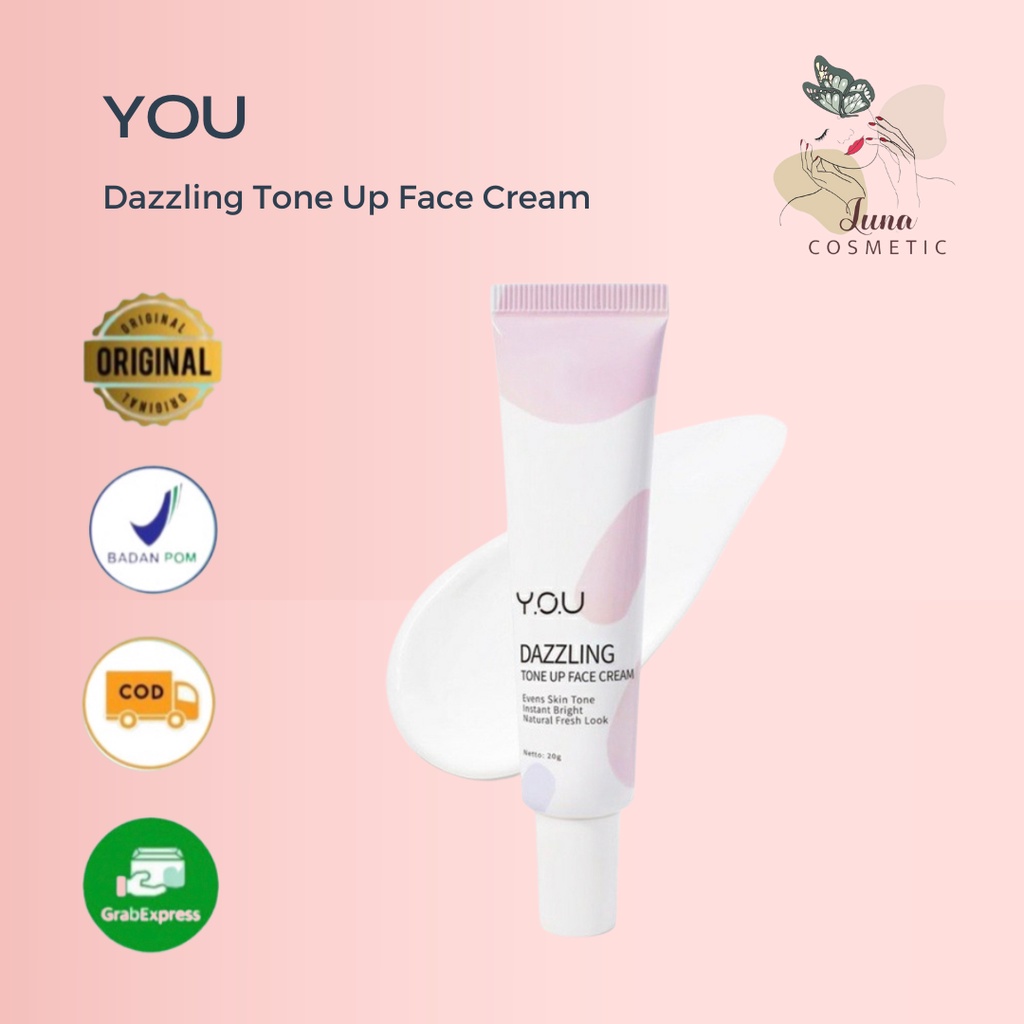 YOU Dazzling Tone Up Face Cream (Efek Cerah Seketika) Cream Wajah | Mencerahkan Warna Kulit