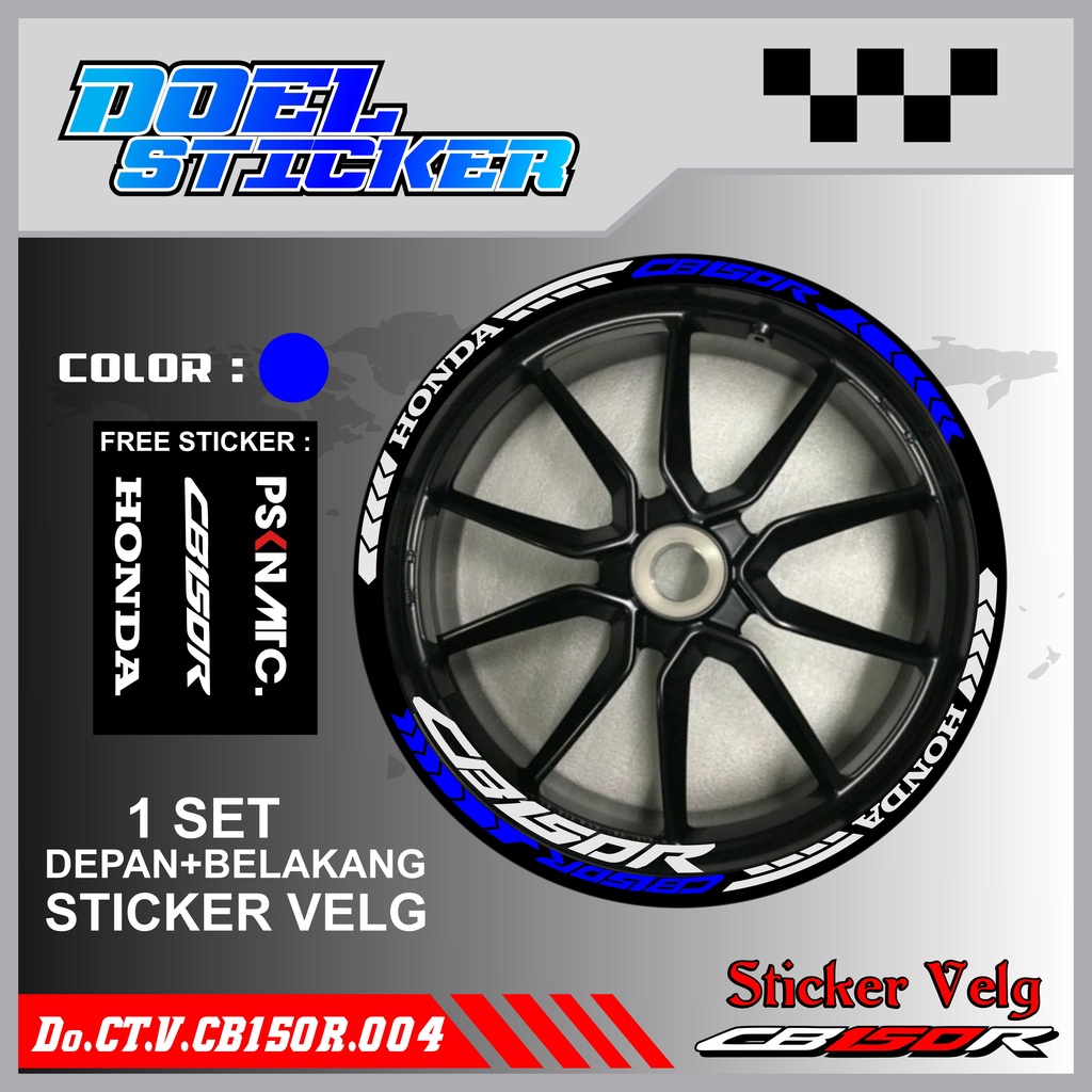 Stiker Cutting Velg CB150R Racing Lis List Variasi Custom CB 150 R Old New Streetfire Set Depan Belakang Doel 004