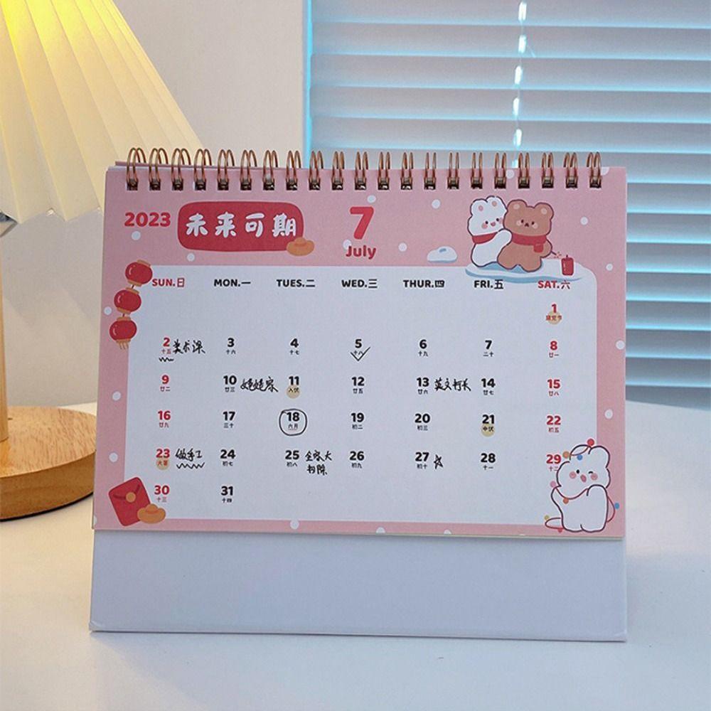Top 2023kalender Desktop Fashion Gambar Tangan Multi Fungsi Agenda Organizer