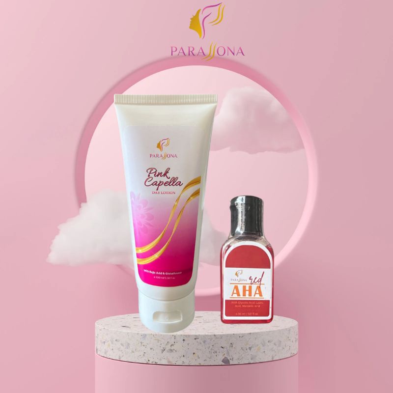 PARASSONA DAY LOTION PINK CAPELLA WITH KOJIC ACID & GLUTATHIONE / BODY LOTION PEMUTIH & RED AHA BODY