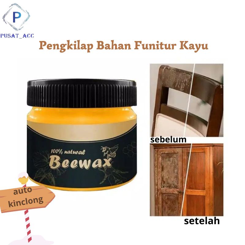 WX1 - Pengkilap Wood Seasoning Beewax isi 75g Furnitur Kayu Mengkilap Alami