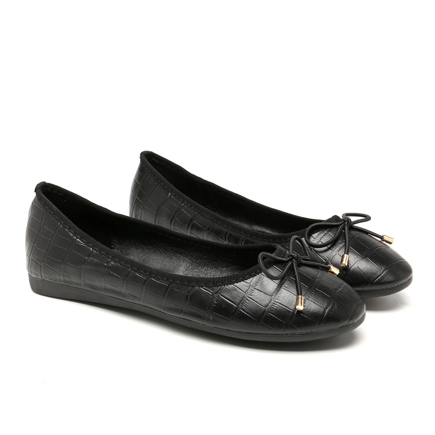 Diskon (ATM) PVN Sepatu Flats Wanita Balet Teplek Flat Shoes Black 152 Terkini Termuurah 2026