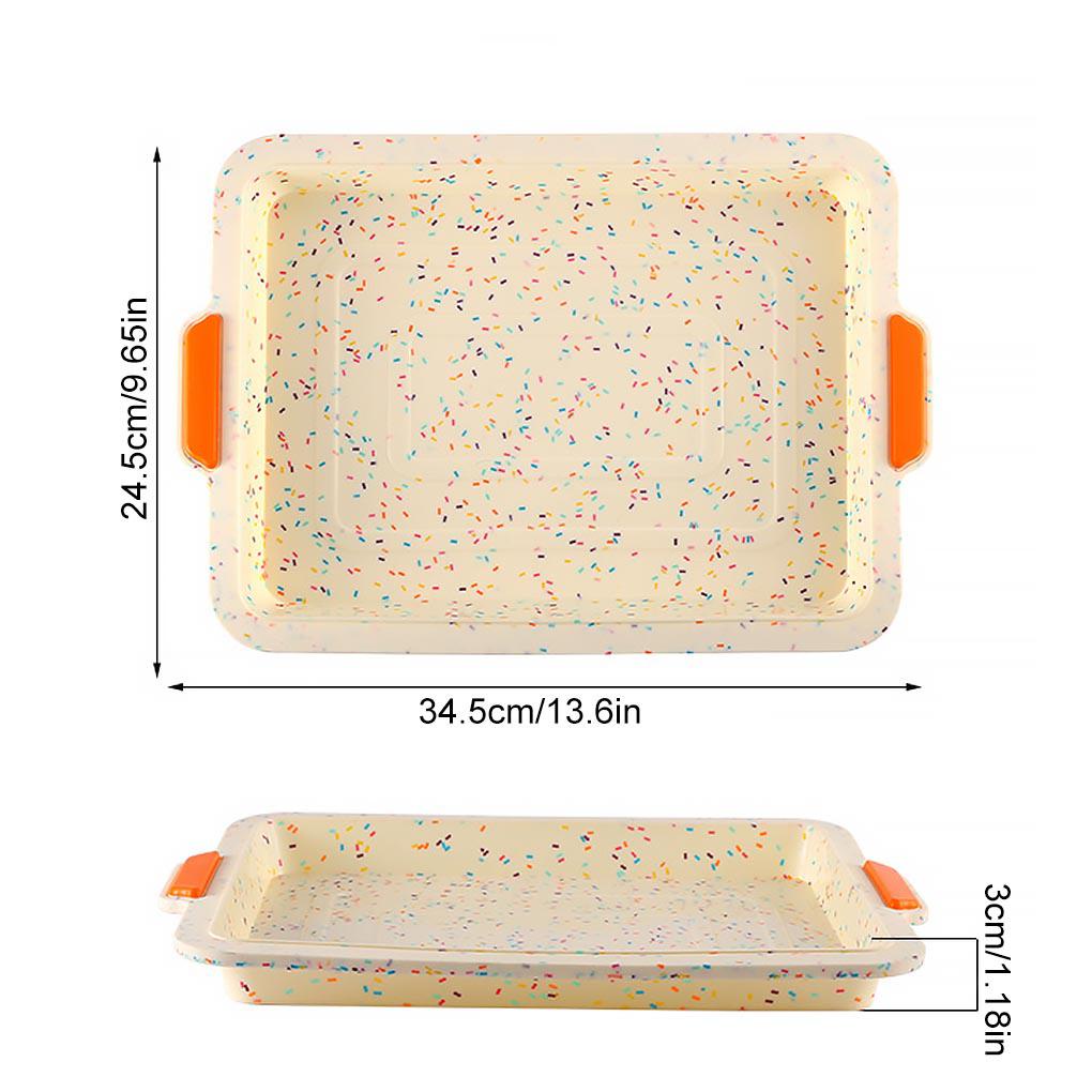 Loyang Kue Persegi Silikon Anti Lengket Dengan Pegangan Baking Panas Tinggi Hijau Bakeware Nampan Tahan Menebal