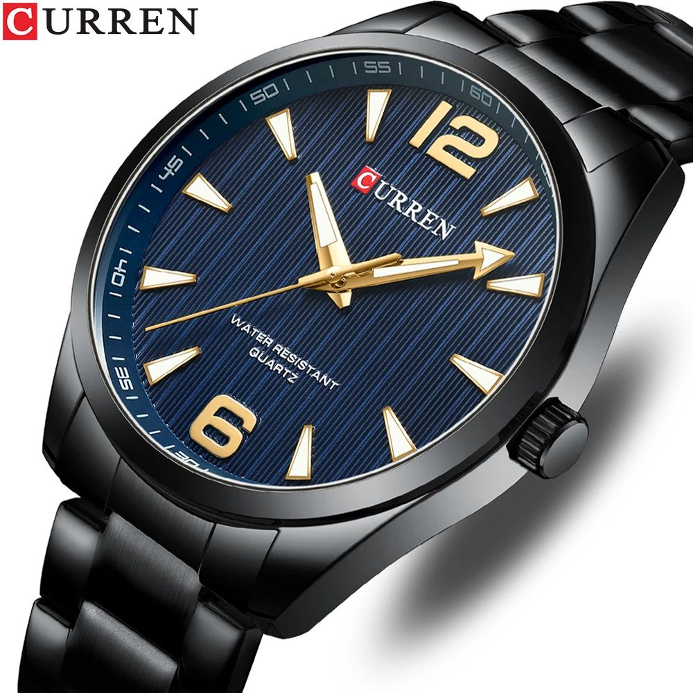 CURREN 8434 Jam Tangan Pria Analog Stainless Steel Luminous Display WATCHKITE WKOS