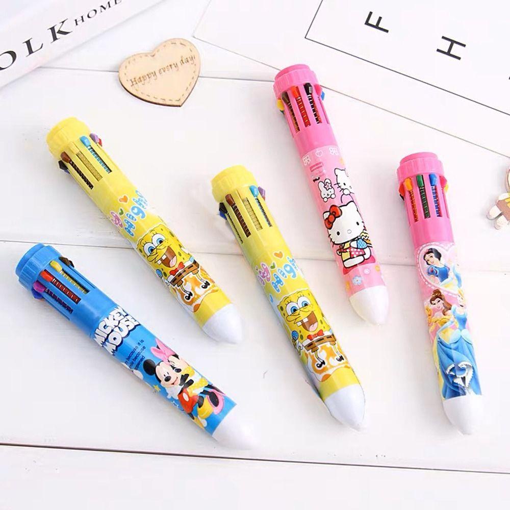 Lanfy Kartun Gel Pulpen Aksesoris Kantor Alat Tulis Sekolah Lucu Kittty Kucing Mickey Menulis Pulpen Putri Spons 0.5mm Penandatanganan Bolpen