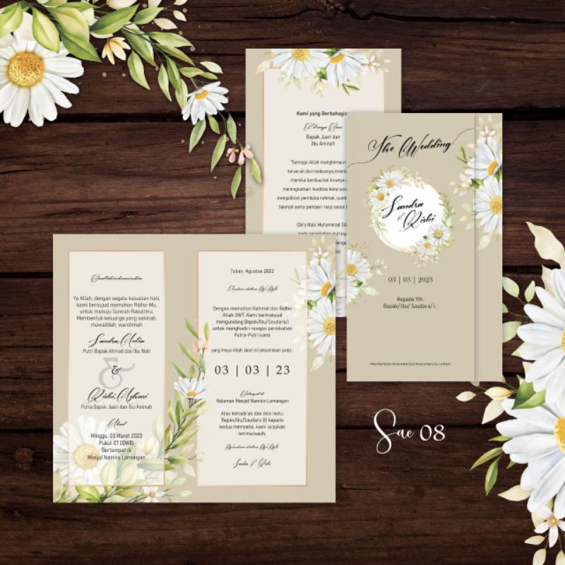 Undangan pernikahan aestetic,elegant,simpel,dan murah