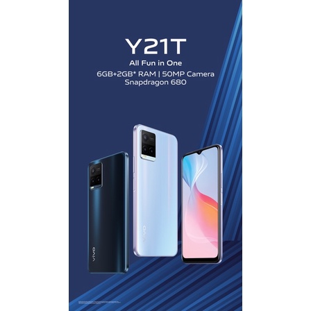 [DISKON 500RB] vivo Y21T - RAM 6GB+2GB Extended, ROM 128GB, 50MP Camera, Snapdragon 680, Y20s (G), Y
