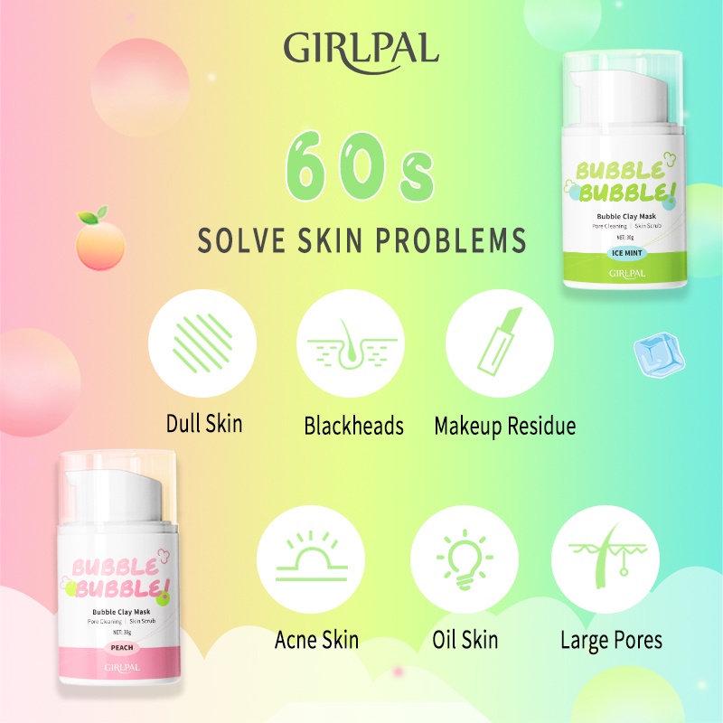 (READY &amp; ORI) GIRLPAL Peach Bubble Clay Mask