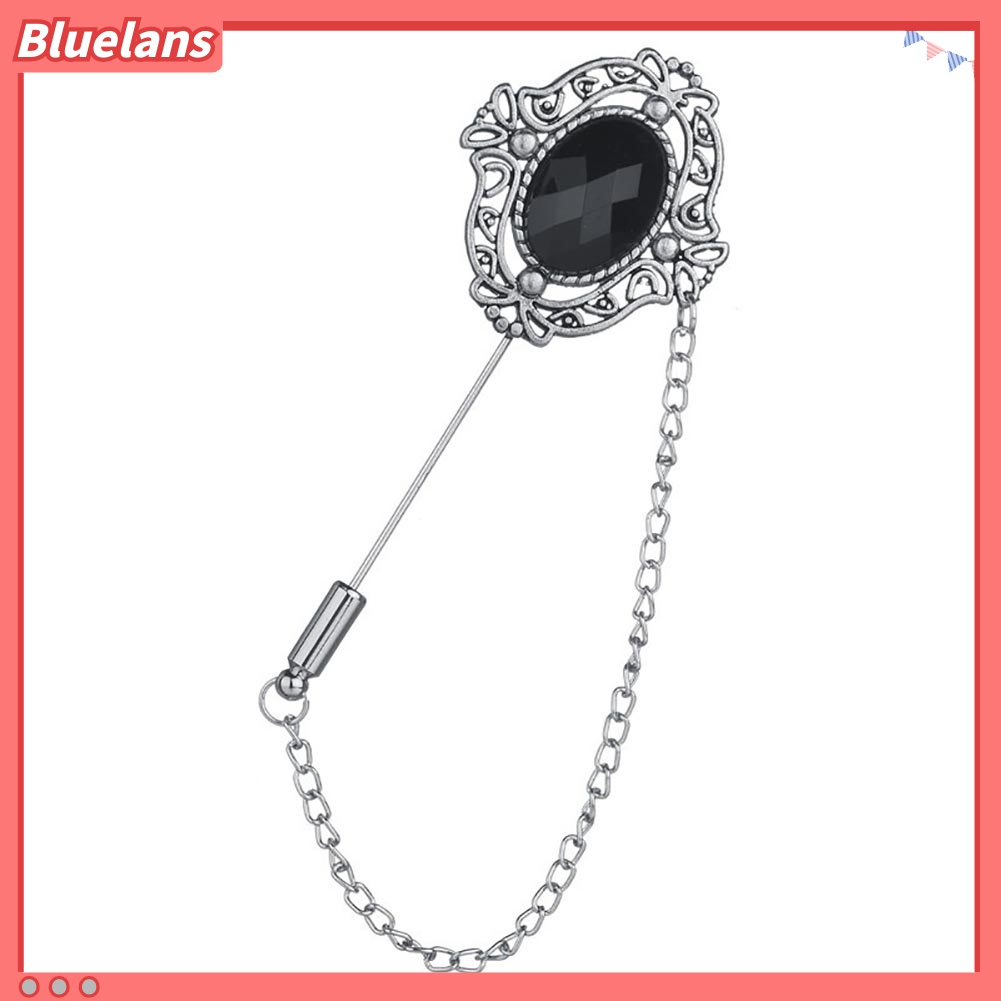 Bros Pin Kerah Rantai Rumbai Berlian Imitasi Gaya Vintage Untuk Unisex