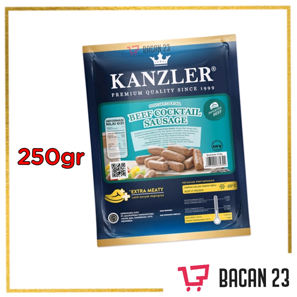 Kanzler Beef Cocktail Sausage ( 250 gr ) / Kanzler Sosis Beef Cocktail / Bacan 23 - Bacan23