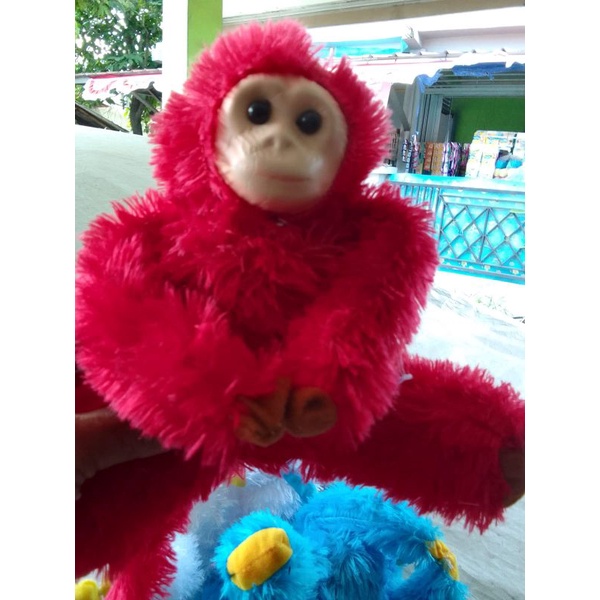 boneka monyet bulu laspur warna rendom harga murah