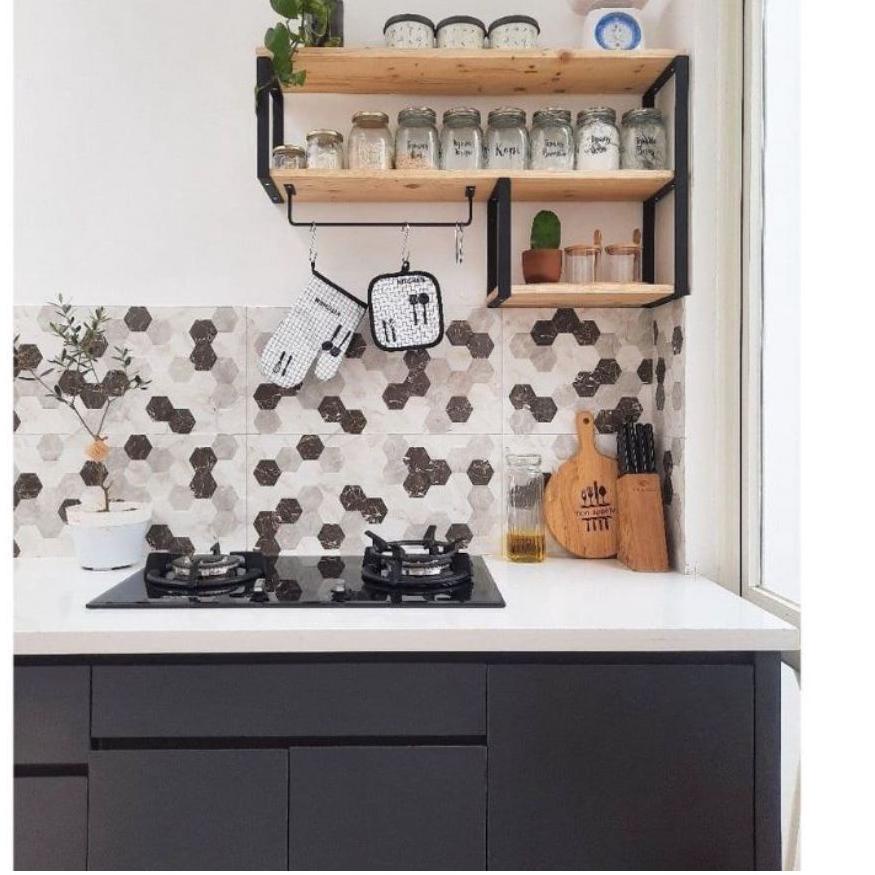 Buruan Dapetin--Kitchen Set / Rak Bumbu Dapur lebar 3 susun Serbaguna lebar 10 cm / Kayu besi Minima