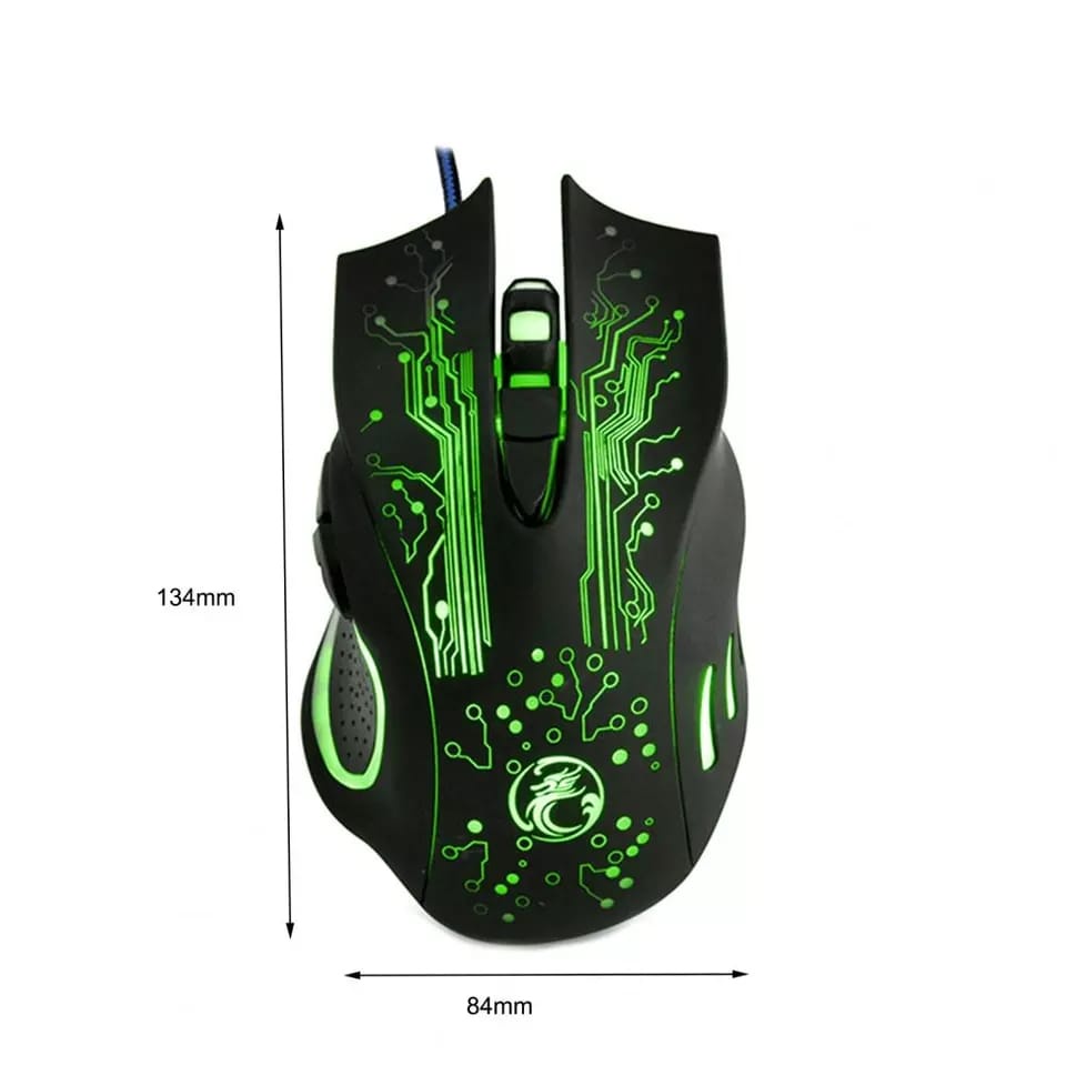 Mouse Gaming USB 3200 DPI dengan LED RGB Mouse Kabel Plug and Play