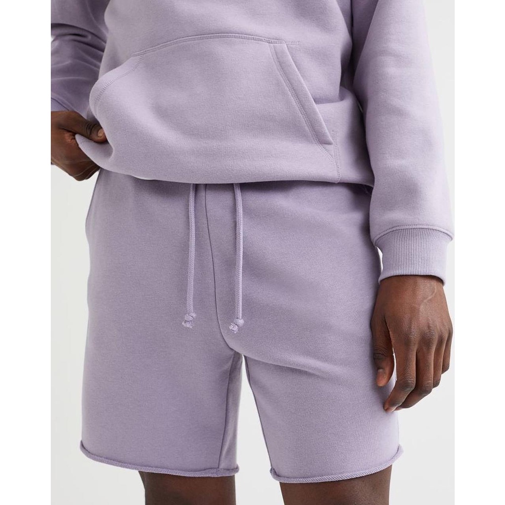 H&M Unfinish Sweatshorts Regular Fit celana pendek pria wanita