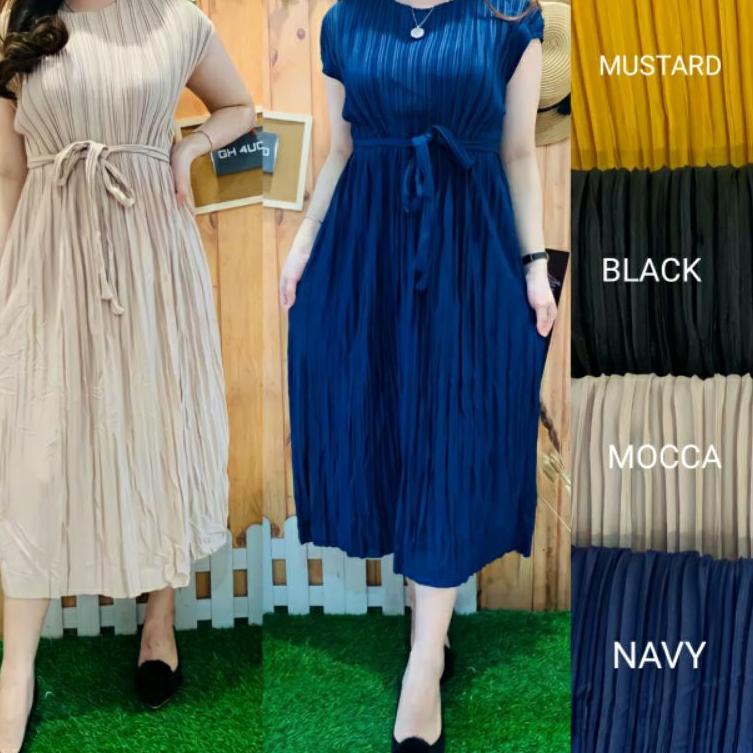 Booming DASTER PLISKET /MIDI DRES REMPEL JUMBO MODEL TERBARU