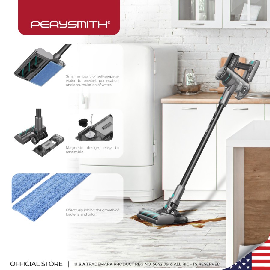 PerySmith XP6 Cordless Vacuum Cleaner Include Mop And Bed Brush 20KPA