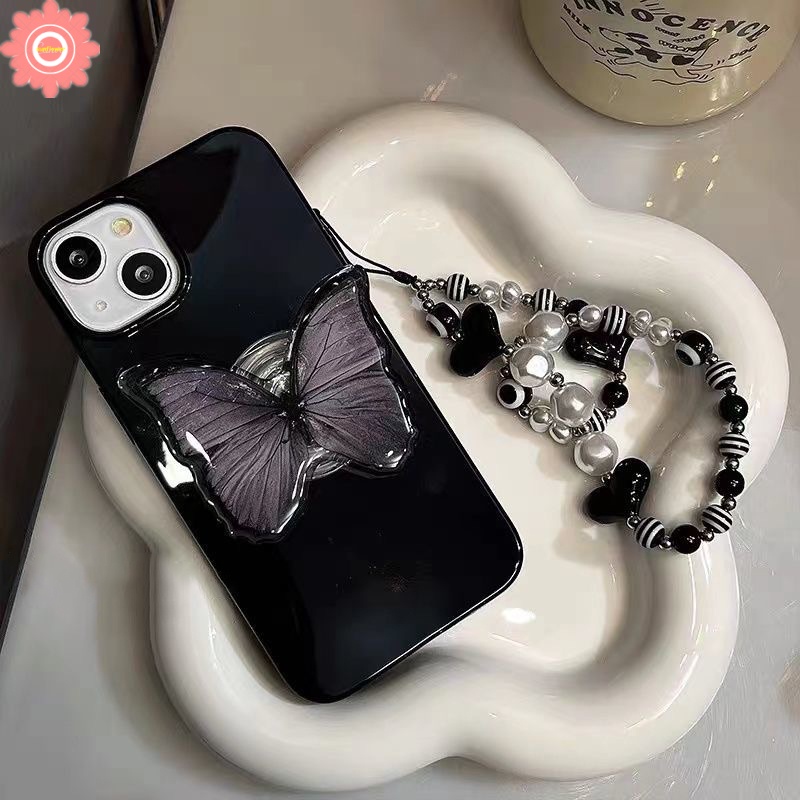 Ins Casing iPhone 11 13 12 14 Pro Max 7Plus 8Plus XR 7 8 X XS Max Motif Kupu-Kupu Shockproof