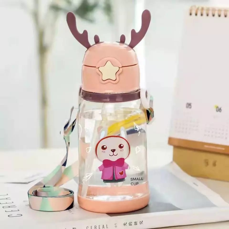 BOTOL MINUM ANAK TANDUK RUSA BOTOL BPA FREE JERAMI ANAK RUSA S03+STICKER