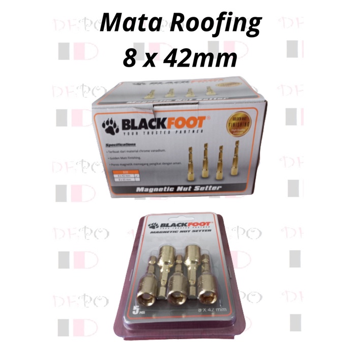 Mata Roofing Pendek BLACKFOOT Gold Mata Sok Baut Roofing Magnet 8x42mm