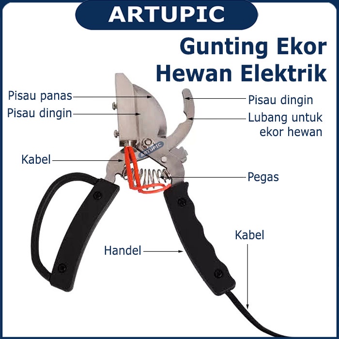 Gunting Ekor Hewan Elektrik Alat Tang Potong Listrik Pemotong Ekor Babi Piglet Hewan Ternak Electric Tail Cutting Pliers End Cutting Pliers Disconnect Pig Tail