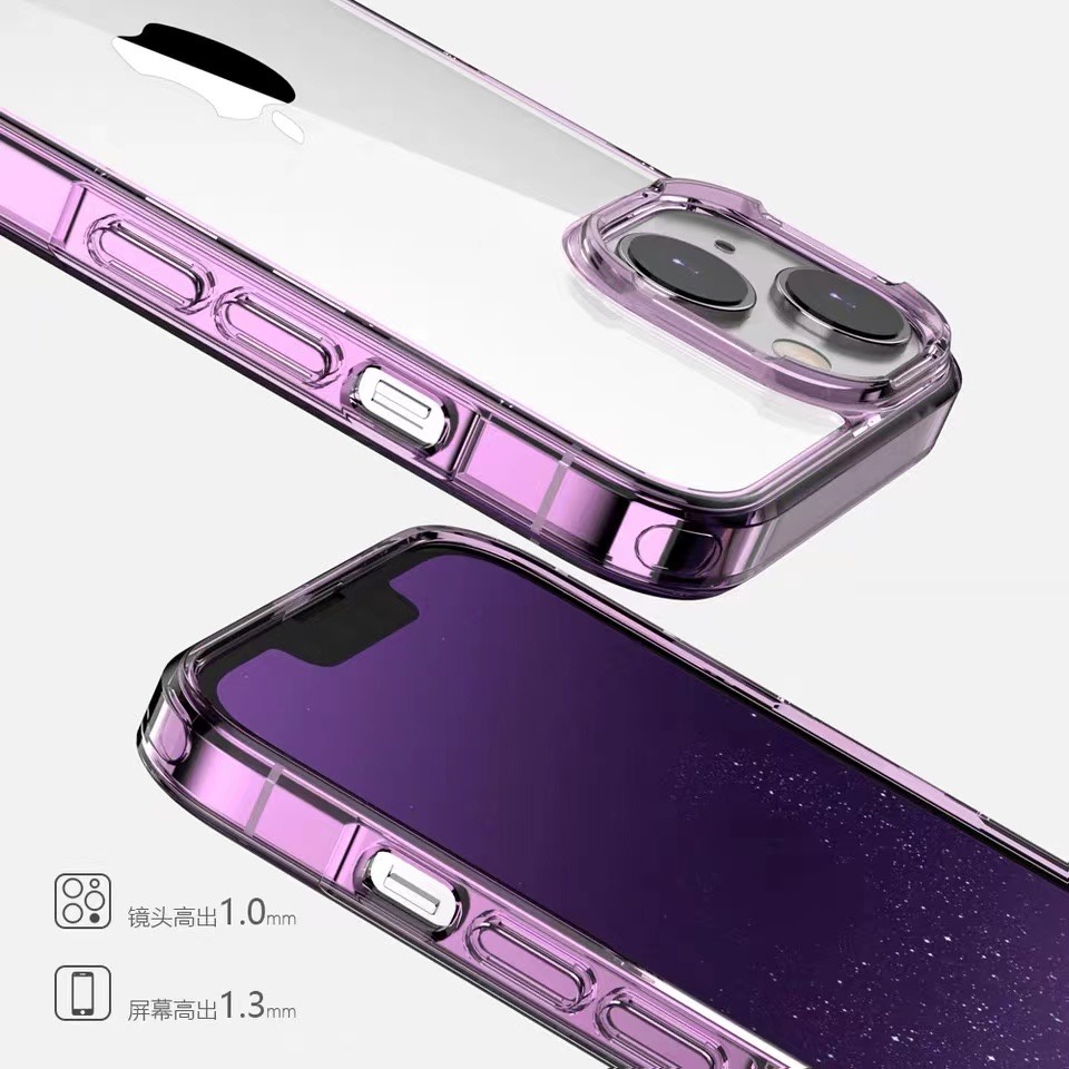 For iPhone 14 Official website Phone Case Fingerprint proof and fall proof iphone14pro Transparent  Hard Case Soft Edge 12 13 14 Pro Max Plus Silicone New Hard Protective Case