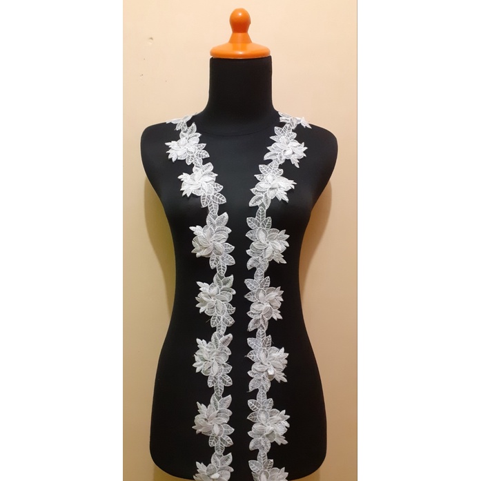 renda cantik violet roll/renda bunga tempel/renda bordir halus/renda bordir trend/rendabordir kebaya