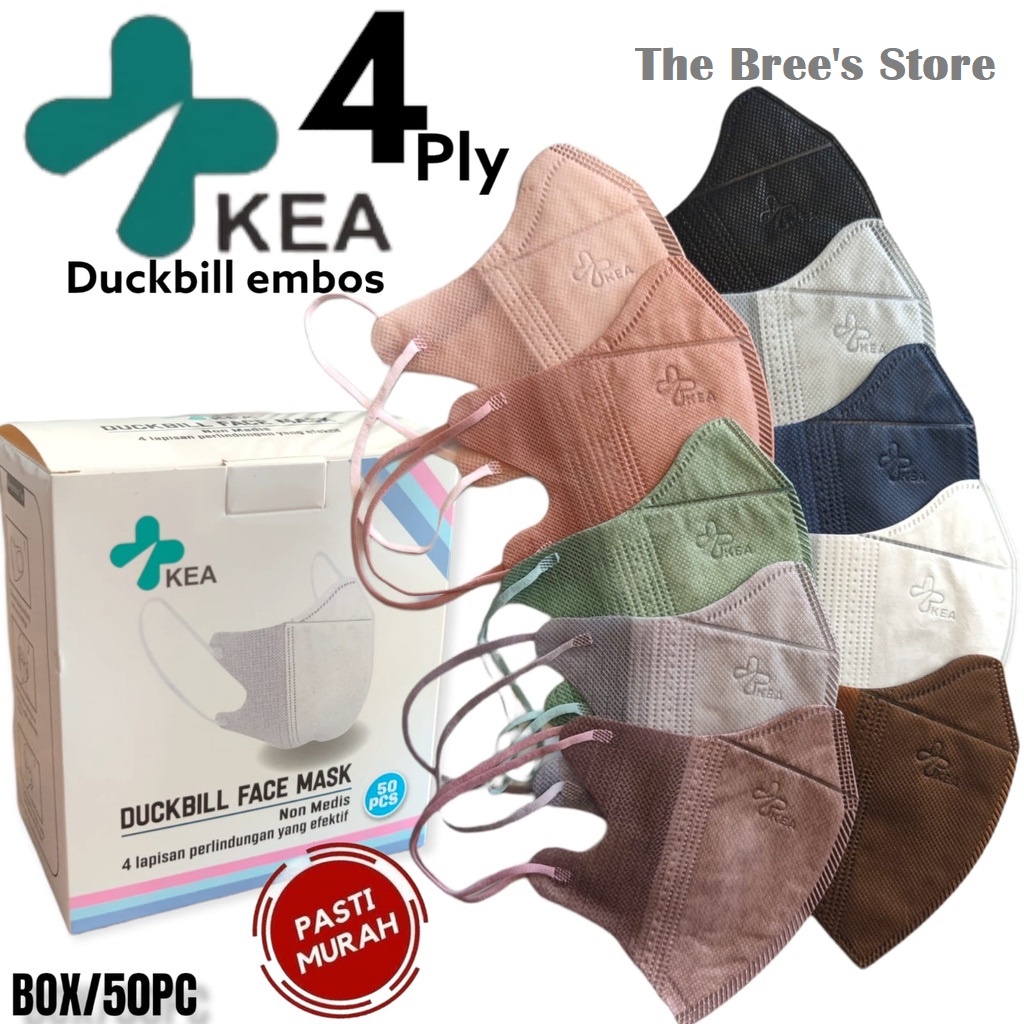 Masker Duckbill KEA 4Ply Original Mix Warna isi 50Pcs