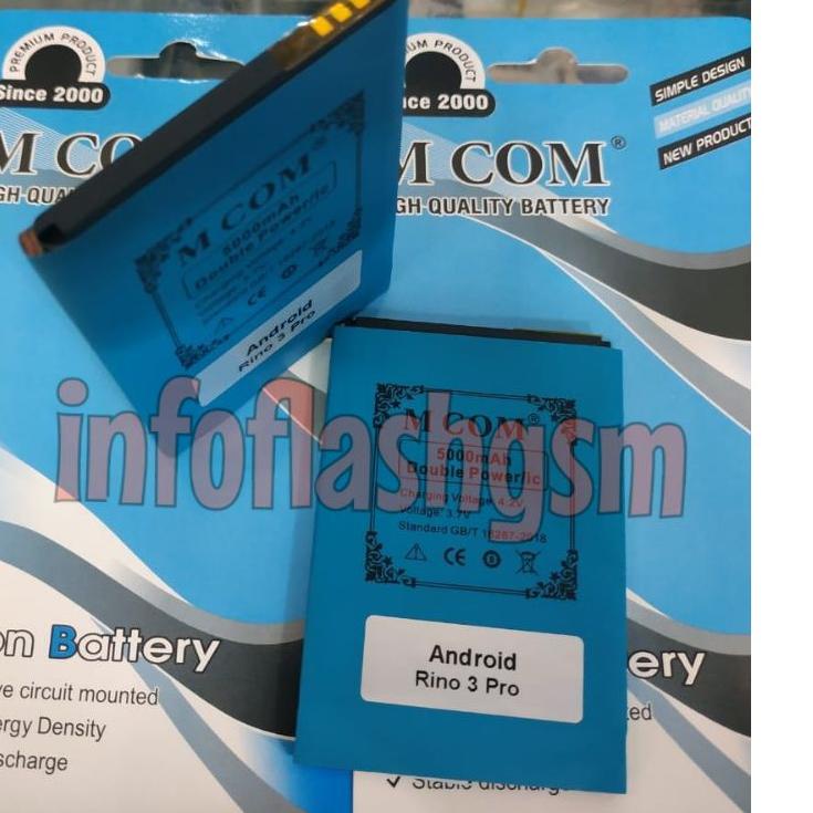 Belanja Hore--Baterai Batre Mcom Doublepower Android Rino 3 Pro Gigi Pinggir