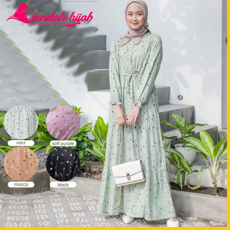 {BJO.18Oc22ν} gamis bahan katun rayon premium motif bunga2021 simple elegan murah