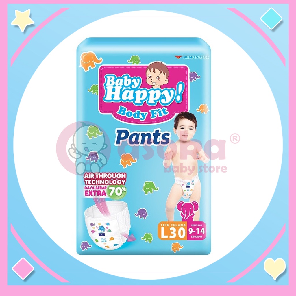 Baby Happy Body Fit Pants Popok Celana L30 ASOKA