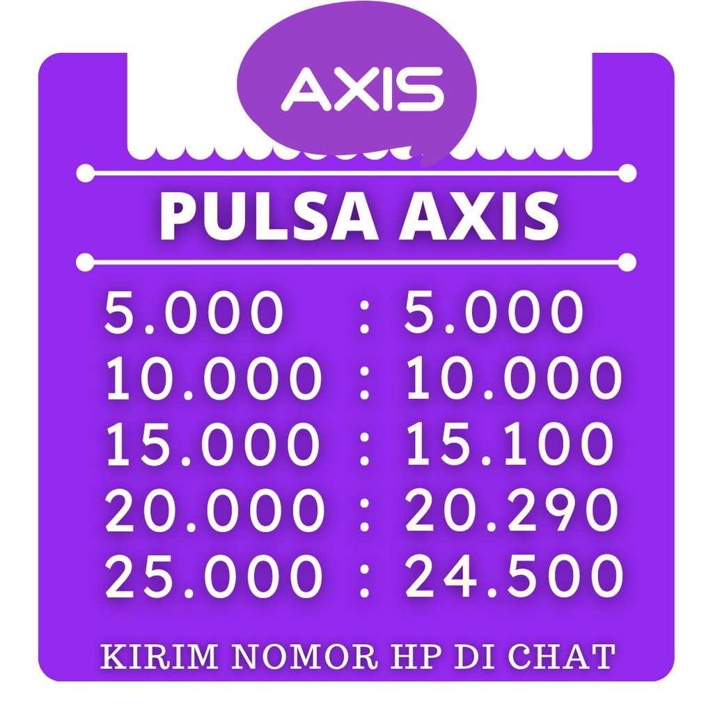 PULSA AXIS 5k 10k 20k 25k 5000 10000 15000 20000 25000 MURAH!!!