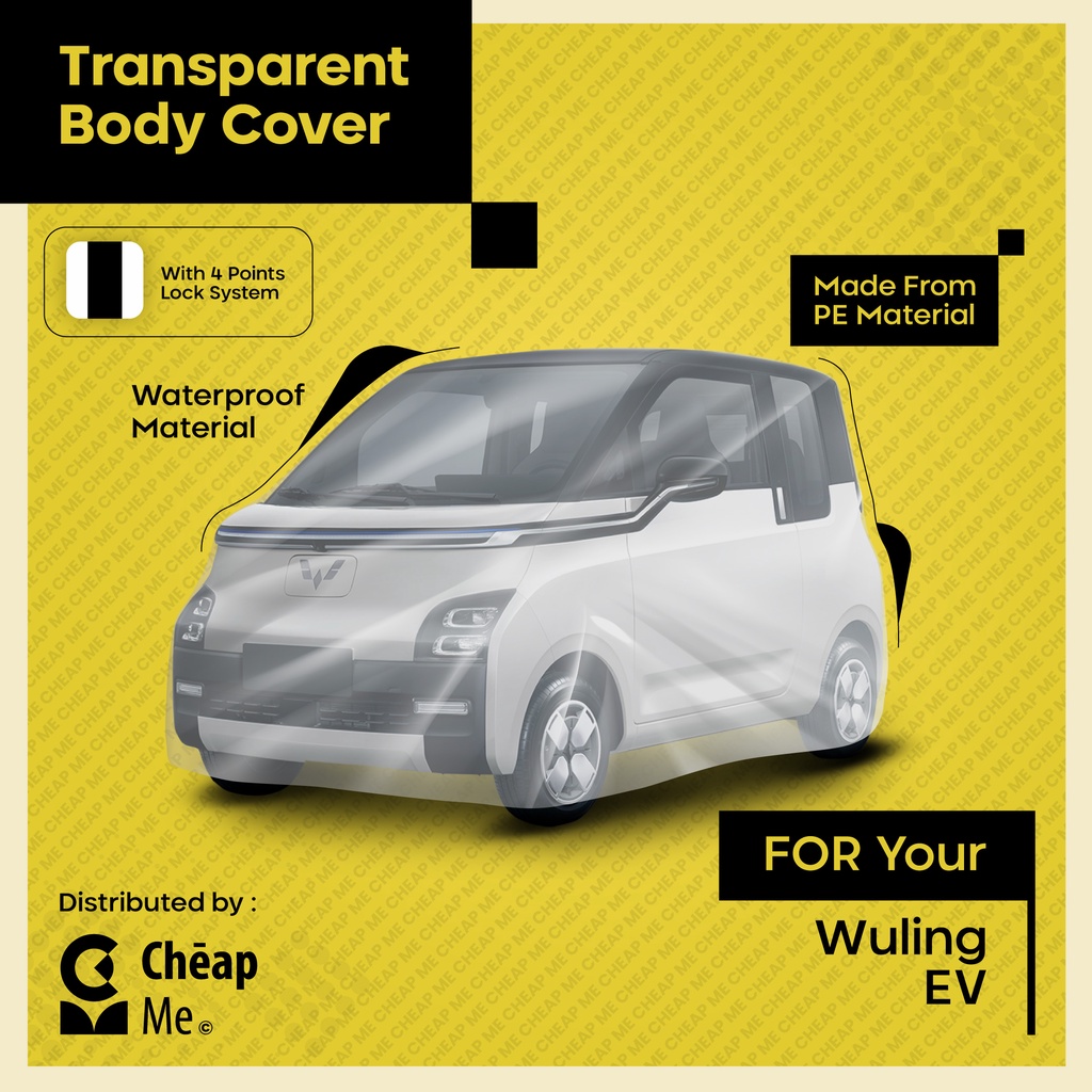Sarung Mobil Wuling Air EV Murah Body Cover Transparant TEBAL Sarung Mobil Listrik Wuling EV