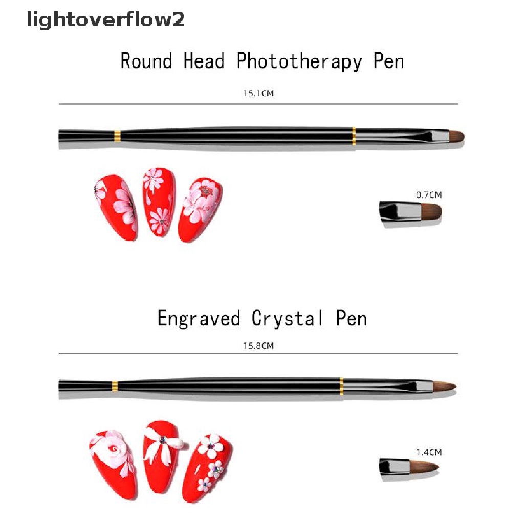 (lightoverflow2) 3pcs / Set Pena Terapi Cahaya Dengan Cover Untuk Nail Art (ID)