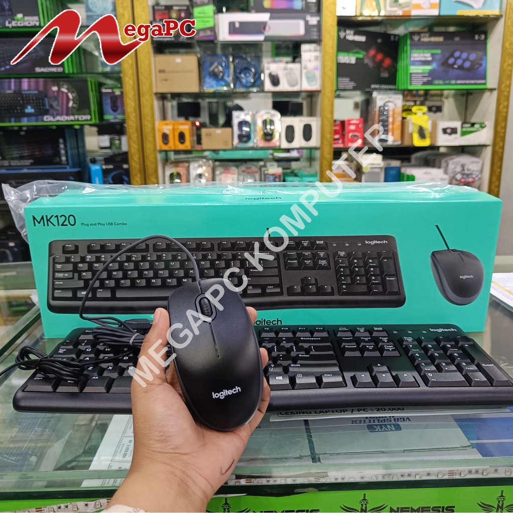 KEYBOARD MOUSE KABEL USB LOGITECH MK120 ORIGINAL