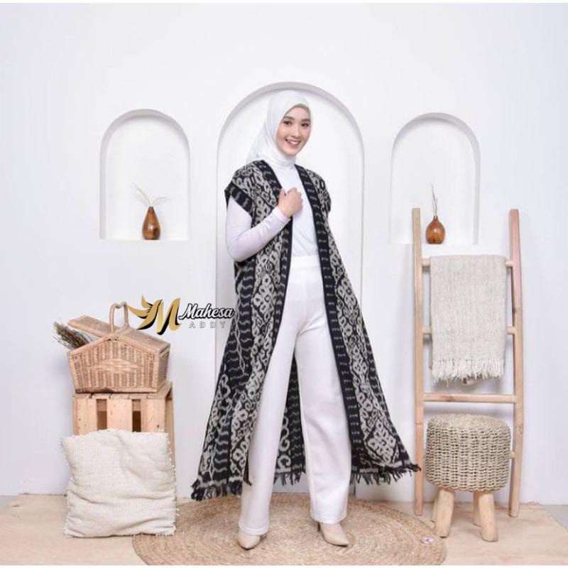 Outer tenun Muslimah / Outer tenun troso jepara / Outer tenun terkini elegant