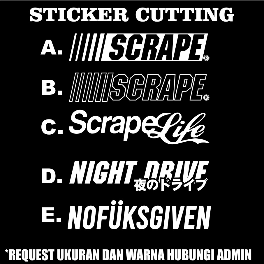 Stiker Cutting JDM MOBIL LENGKAP - LOWERED LIFESTYLE,STATIC,CANIBEAT DLL