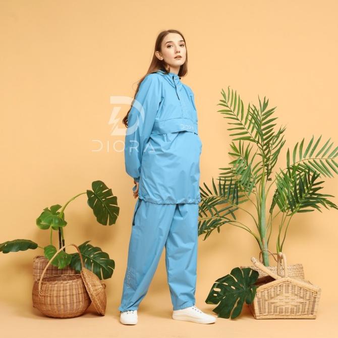 Jas Hujan Diora Jas hujan pria wanita series blue anti air