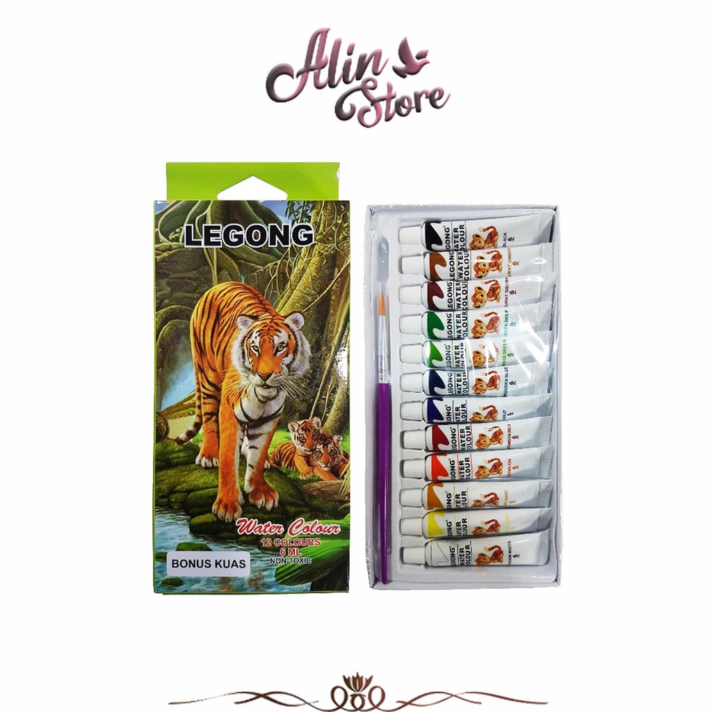 

Cat Air / Water Colour 12 Warna 6 Ml Free Kuas Legong